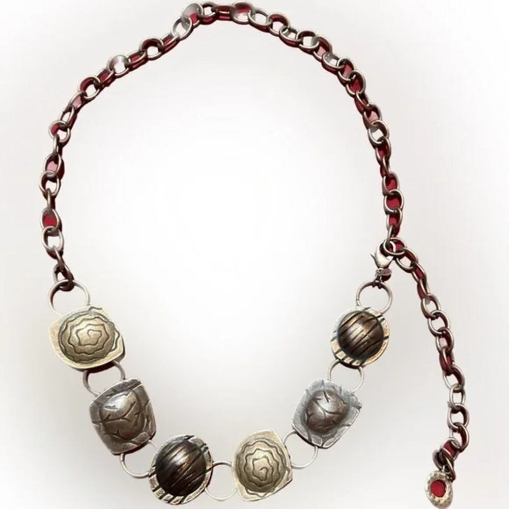 Chico’s Women's Multicolor Metal Bracelet Silver-tone Chain Adjustable Belt